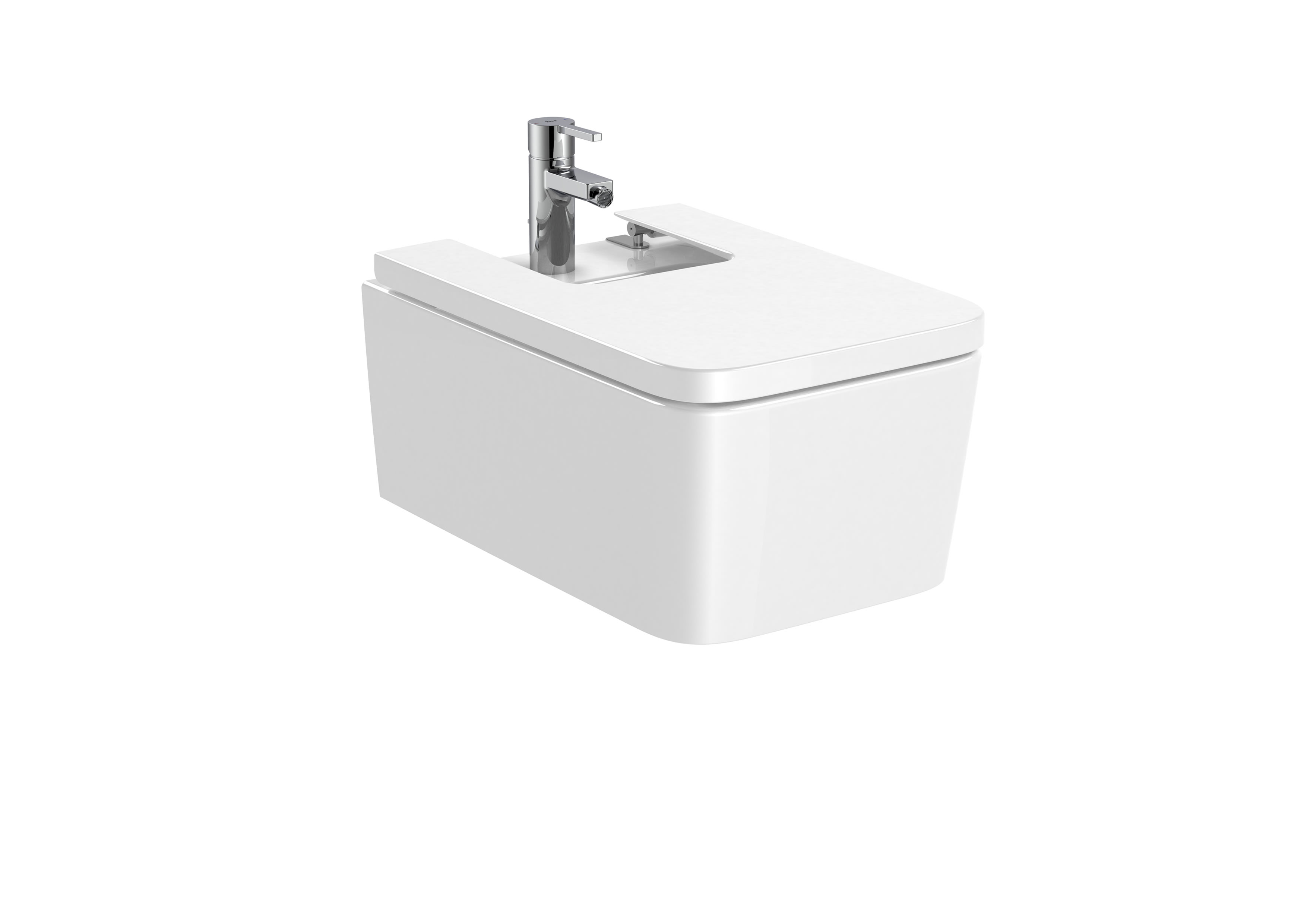 SQUARE - Wall Hung Bidet, Single Tap Hole